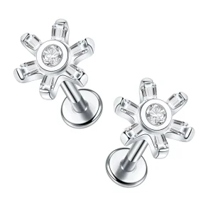 Stainless Steel Zircon Lip Ring Internal Thread Helix Earrings Cartilage Fashion Jewelry Body Piercing Jewelry