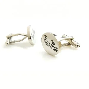 Stainless Steel and Zinc Alloy Materials Personalized Engraved Metal Cufflinks Custom Text Luxury Gift for Businessmen