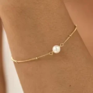 Stainless steel chain pearl bracelet handmade bead clip bead chain fashionable and versatile jewelry