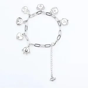 Star Cartoon China Charm Bracelet Women’s Stainless Steel Bracelets Pendant Link Jewelry Holiday Gifts