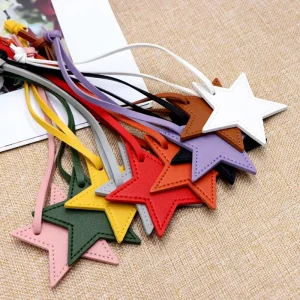 Star Shaped Leather Bag Charms Fashion Two Layers PU Ornament Pendants Women Handbag Gift Keychain