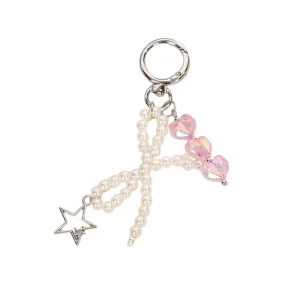 Star shaped Pearl Pendant DIY Jewelry Accessory Keychain Headphone Pouch Hanging Ornament Small Pendant