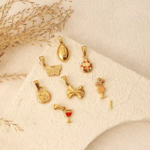 Starfish Charms Jewelry Accessories 18K Gold Plated Stainless Steel Donut Pizza Charm DIY Charms for Bracelet Making Jewelry