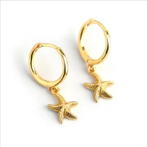 Starfish Shaped Charm Fashion Drop Earrings for Women Simple Trendy Custom Gold Plated Fine Jewelry Earrings