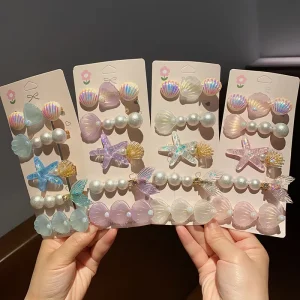 Starfish and Shell Hair Clips Bangs Clips Summer Hair Accessories for Girls