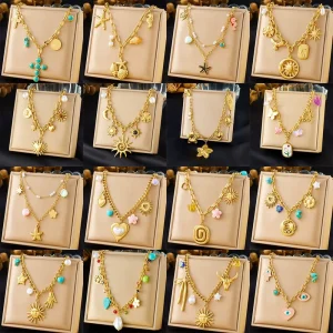 Starry Sky Stainless Steel Necklace with Unique Design for Women Fringed Star Collarbone Chain