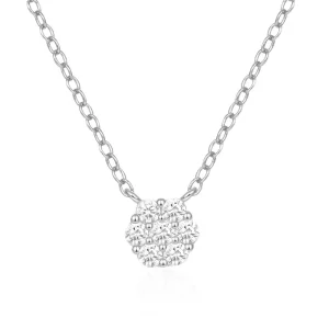Sterling Silver 925 Geometric Gold Plated Green White Zircon Circle Pendant Necklace for Women
