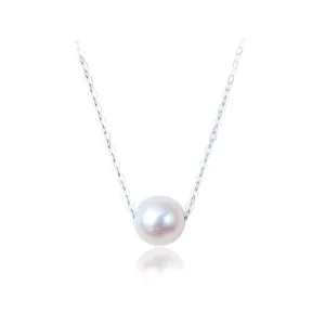 Sterling Silver Chain Baroque Pearl Necklace for Women