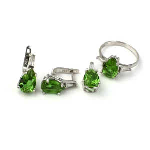 Sterling Silver Charms Necklace with Precious Stones Gemstone Jewelry