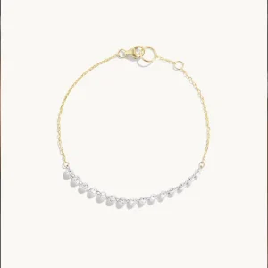 Sterling Silver Gold Plated Single Zirconia Simple O Link Bracelet Sparkling And Shimmering Women’s Party Gift