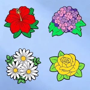 Stock Cute Fresh Cartoon Floral Enamel Metal Flower Badge Lovely Brooch Decor Backpack Clothing Accessories
