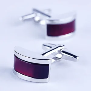 Stone Cufflink Fashion Men Cuff Links Accessory Big Red Gemstone Cufflinks for Shirts