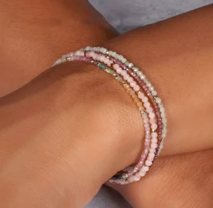 Stones and Crystals Jewelry Tiny 3 mm Genuine Gemstone Beaded Bracelets Birthstone Healing Crystal Bracelet Women