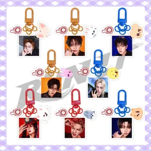Stray kids merchandise keychain with layered acrylic pendant Felix BangChan ChangBin album pendant