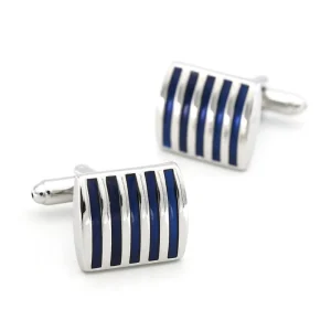 Strips Color Enamel Elegant Cufflinks Custom Mens Suit Shirt Fashion Accessory Wedding Tuxedo Trendy Jewelry Gift