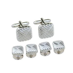 Strips Design Elegant Cufflinks Stud Sets Custom Mens Suit Shirt Fashion Accessory Wedding Tuxedo Trendy Jewelry Gift