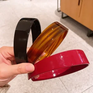 Style Elegant Geometric Design Eco-Friendly Thick Acetate Shiny Polished Women’s Headband Custom Logo OEM ODM