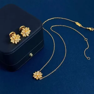 Style Exquisite Crystal Luxury Full Crystal Rhinestone Necklace Earrings Jewelry Set