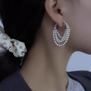 Style Fashion CZ Crystal Pearls Girls Dangle Earrings Cubic Zircon Women Earrings Bridal Wedding Drop Earrings