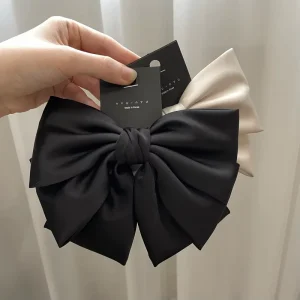 Style Luxury Hairpins New Designer Boutique Large Big Satin Ribbon Bow Hairpin Women Girls Bowknot Hairpin