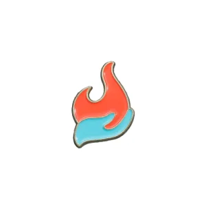 Stylish Color Block Hand Flame Zinc Alloy Antique Brooch for Chinese New Year Pyramid Angel Clothing Accessories