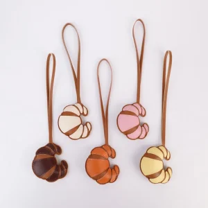 Stylish Croissant PU Leather Bag Charm for Fashionable Women’s Handbag Backpack and Luggage Use