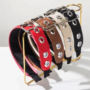 Stylish Headbands for Women PU Flat Buckle Headband Hippie Style Best Fashion Headbands
