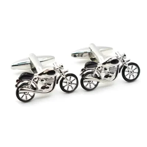 Stylish Motorcycle Cufflinks Custom Mens Business Suit Shirt Tie Clip Trendy Fashion Accessory for Wedding Tuxedo