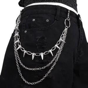 Stylish Multi Layer Gunmetal Black Studded Belt Chain Custom Versatile Waist Rivet Chain Fine Jewelry Body Chain