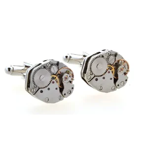 Stylish Silver Brass Round Blank Cuff Links for DIY Custom Photo Cufflinks for Banquet Suits & Shirts