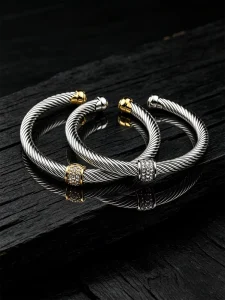 Stylish Stainless Steel Bracelet 304 Stainless Steel Cable Bracelet for Womens Everyday Wear