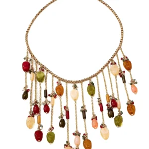 Stylish Teardrop Fringe Necklace Elegant and Unique Western Style Accessory Women Fashion Jewelry