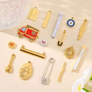 Stylish and Simple Stationery Stainless Steel Pendants DIY Necklace and Bracelet Making