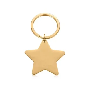 Sublimation Blank Metal Key Chain Custom Logo DIY Laser Engrave Stainless Steel Star Shaped Pendant Keychain in Bulk for Gifts