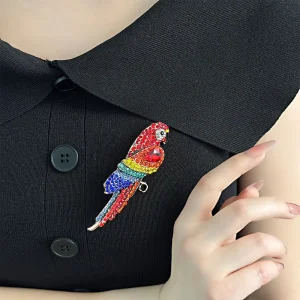 Suit Brooches Fashionable Animal themed Rhinestone encrusted Exaggerated Colorful Bird Brooches