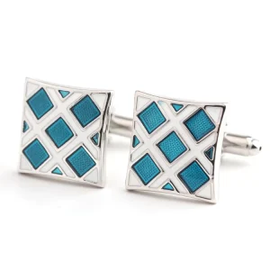 Suit Shirts Cufflink Custom Luxury Crystal Enamel Silver Metal Cuff Links Fashion French Stainless Steel Cufflinks for Men
