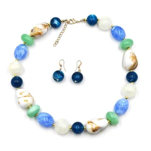 Summer Beach Jewelry Chunky Beaded Necklace for Women Trendy Statement Big Colorful Acrylic Bead Choker Jewelry