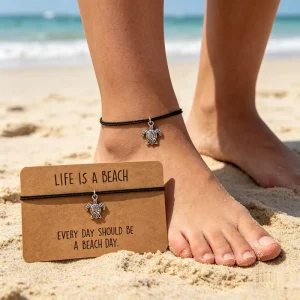 Summer Beach Ocean Anklets Sea Turtle Sea Horse Dolphin Starfish Lotus Mermaid Sand Dollar Sea Shell Charm Bracelet Anklet