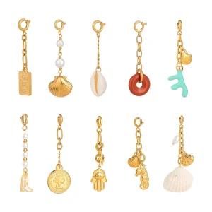 Summer Beach Stainless Steel DIY High Color Retention Beach Bikini Pendant Connecting Buckle Fashion Pendants Charms