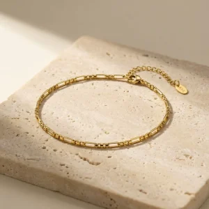 Summer Beach Women’s Party Trendy Non Tarnish Jewelry Gold plated Stainless Steel Butterfly Link Chain Anklet