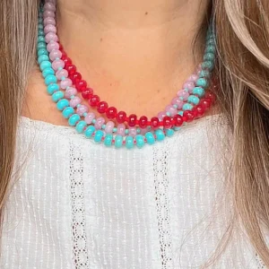 Summer Beaded Necklace for Women Handmade Braided Necklace