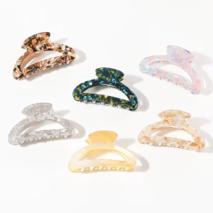 Summer Candy Color Women’s Handmade Casual Fashion Acetate Claw Shark Clip Hair Accessories
