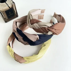 Summer Casual Fashion Two Color Woven Headband Khaki Hair Bands High Quality Trendy Hair Accessories