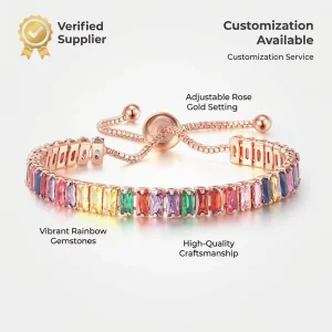 Summer Colorful Crystal Tennis Chain Bracelet Drawstring Bracelet Shiny Wedding Party Full CZ Diamond Bracelets Women