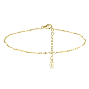 Summer Fashion 925 Sterling Silver Anklet Twist Link Chain Beach Style Gold Plated Sterling Silver Anklets for Women