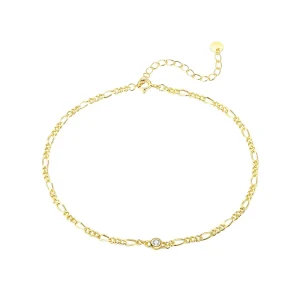 Summer Fashion Simple Fine Jewelry 925 Sterling Silver Adjustable Zircon Charm Bracelet for Women 18K Gold Plated