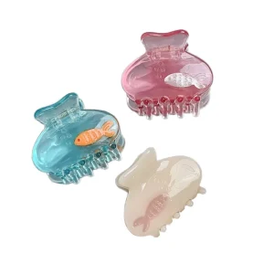 Summer New Fashion Mini Cute Little Goldfish Sweet Cute Cartoon Acetate Hair Claw Clip for Girls Women