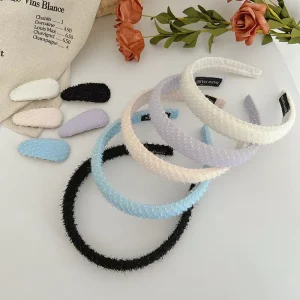Summer New French Cream Color Lace Sponge Headband Fashion Hair Accessories for Women