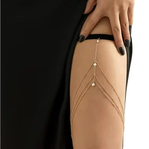 Summer Sexy Alloy Body Jewelry for Women Thigh Chains Rhinestones Zircons Punk Style Wedding Party Engagement Gift Beach