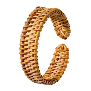 Summer Spring Ethnic Style Woven Rattan Bracelet Retro Classic Round Bangle Fashion Simple Bracelet for Daily Beach Daily Life